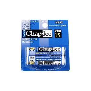  Chap Ice Premium SPF 15 Moisturizer Lip Balm   2 pk 