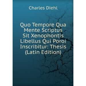   Qui Poroi Inscribitur Thesis (Latin Edition) Charles Diehl Books