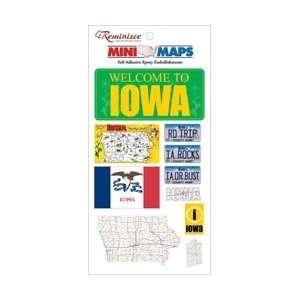 Mini Maps Epoxy Embll. 10/Pkg Iowa (3 Pack) Everything 