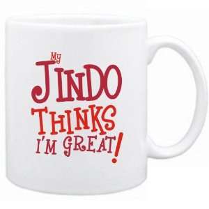  New  My Jindo Thinks I Am Great  Mug Dog