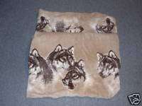 wolf wolves heavy weight fleece blanket lined polar new  