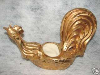   VINTAGE CAMERON CLAY PRODUCTS WEEPING GOLD ART POTTERY ROOSTER PLANTER