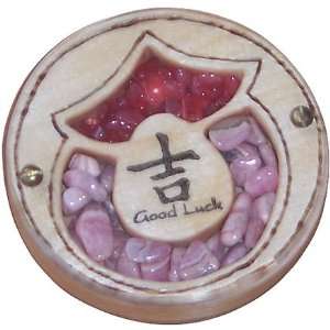   and Wooden Amulet Good Luck Magnet In Rhodochrosite 