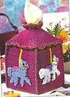 Pattern to Make CUTE CAROUSEL HORSE TISSUE COVER ~~ Crochet Pattern