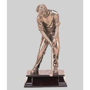  Large Golf Ball Position Statue   Pewter Finish Sports 