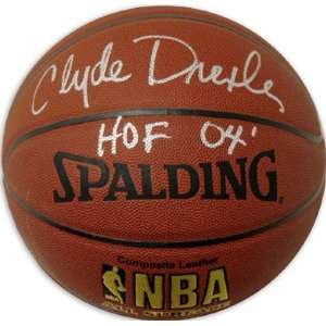  Clyde Drexler Autographed Ball   with 04 Inscription 