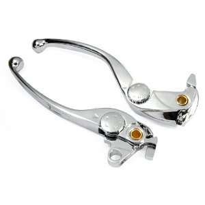 Aluminum Alloy Chrome Motorcycle Silver Skidproof Brake Clutch Lever 