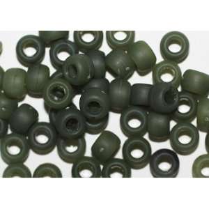   GREEN MATTE FROSTED CROW BEADS PONY BEADS Arts, Crafts & Sewing