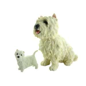    West Highland Terrier Westie and Puppy Dog Figurine