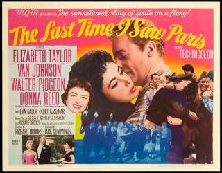 The Last Time I Saw Paris Orig Movie Poster PB HS NM  