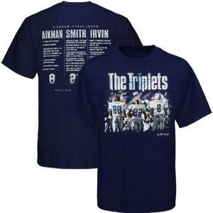  Dallas Cowboys Navy Blue The Triplets T shirt (Small 