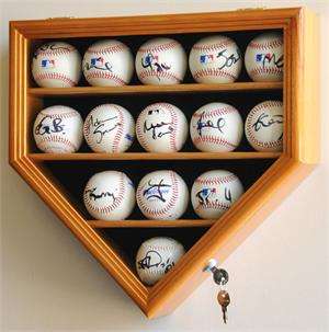 14 MLB Baseball Home Plate Display Case Cabinet Lock UV  