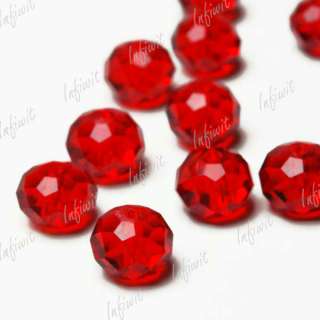 72 pcs Faceted Crystal Rondelle Glass Loose Beads 8x6mm Hyacinth 