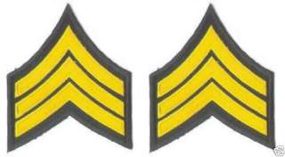 Pair of Military Army Sergeant Rank Insignia patches  