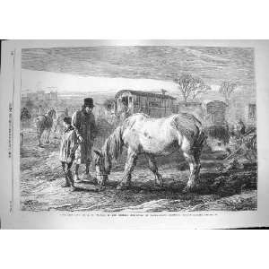   1868 Last Lot Horses Gipsy Waggon Dudley Gallery Art