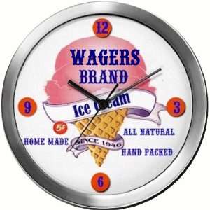  WAGERS 14 Inch Ice Cream Metal Clock Quartz Movement 