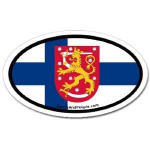 Finland Finnish Flag Car Bumper Sticker Decal Oval