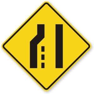  Left Lane Ends (symbol) Fluorescent Yellow, 30 x 30 