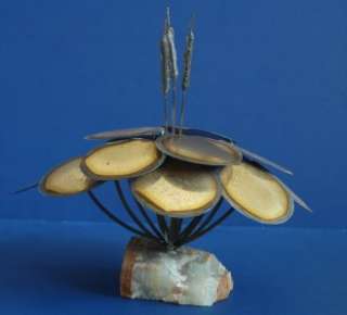 Mid Century era Jere Style Water Lilies Metal Sculpture  