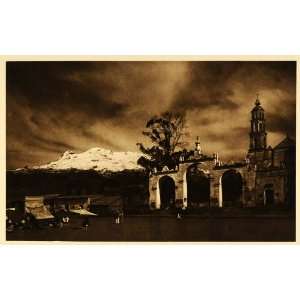  1925 Iztaccihuatl Mountain Amecameca Town Photogravure 