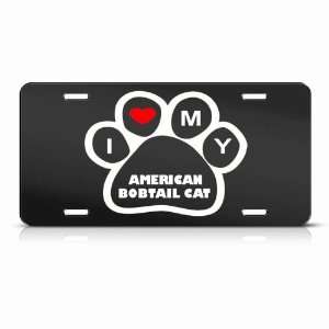  American Bobtail Cats Black Novelty Animal Metal License 