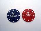 GUINNESS CASINO POKER CHIPS GOLF BALL MARKER BLUE AND RED CLUB GIFT 