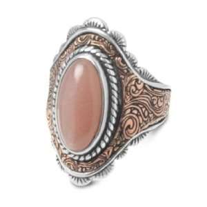  Carolyn Pollack Mixed Metal Moonstone Rodeo Romance Ring Jewelry