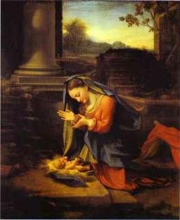 Enjoy this beautiful reproduction of Antonio Correggios Adoration of 