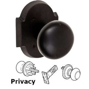 Privacy sandcast bronze half round knob with sandcast bronze scalloped