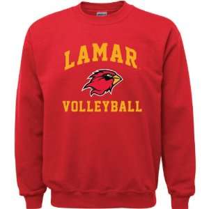   Red Youth Volleyball Arch Crewneck Sweatshirt