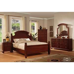  Emerson Cherry Bedroom Set by Empire Furniture