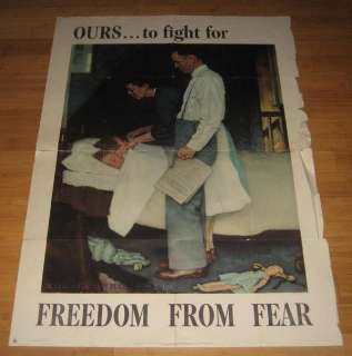 NORMAN ROCKWELL WORLD WAR 2 FREEDOM FROM FEAR POSTER  