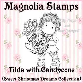 MAGNOLIA TILDA WITH CANDYCONE RUBBER STAMP SWEET CHRISTMAS DREAMS MS 