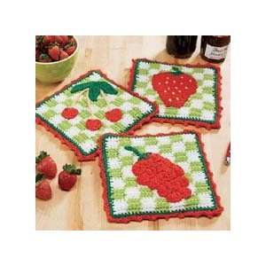   Herrschners Berry Pot Holders Crochet Yarn Kit Arts, Crafts & Sewing