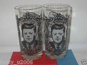   Kennedy 12oz Thick Bottom Glasses With the Slogan Ask Not What VG Cond