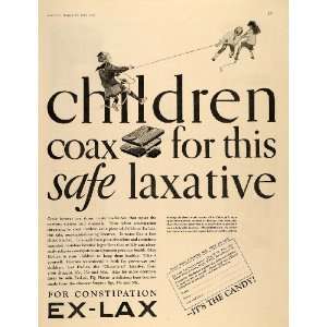  1928 Ad Ex Lax Mfg. Children Laxative Chocolate Bar 