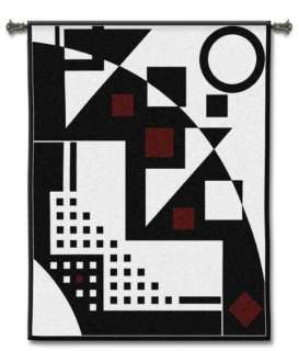 GEOMETRIC ABSTRACT BLACK ART TAPESTRY WALL HANGING  