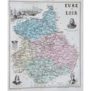  Vuillemin Map of Eure et Loir (1886)