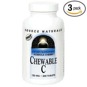 Source Naturals Vitamin C Acerola Chewable with Bioflavonoids 120mg 