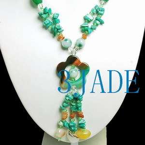 26 Jadeite Jade, Agate, Crystal Beads Necklace  