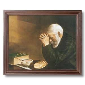  Daily Bread Man Praying At Dinner Table Grace Religious 