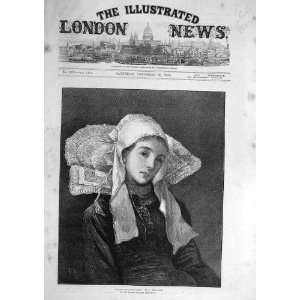  1876 Girl Pont Aven Macquoid Lady Bonnet Portrait Art 