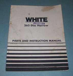WHITE FARM 263 DISC HARROW ORIGINAL OPERATOR MANUAL  