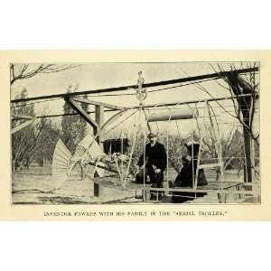 1911 Print Aerial Trolley Inventor J W Fawkes & Family   Original 