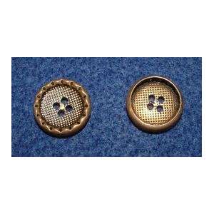  Vintage Buttons With Cross Hatched Brass Finish 