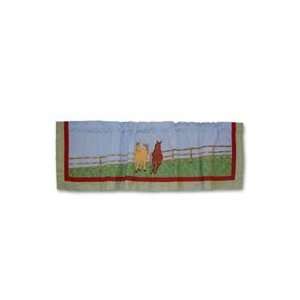   II Theme Western Horse Quilted Curtain Valance 16x54
