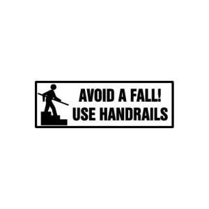  Labels AVOID A FALL USE HANDRAILS Adhesive Vinyl   5 pack 