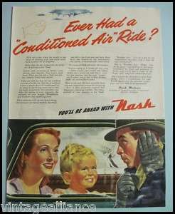 Vintage 1946 Nash Car Weather Eye Air Ride Couple in Cold Illustrated 