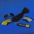 pilot epaulets necktie sunglasses keytag airline captain copilot 