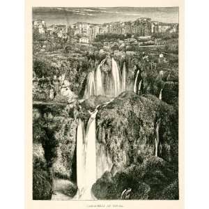   Aniene River Rome Italy   Original In Text Wood Engraving Home